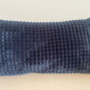 Plush Textured Pillow in Deep Blue